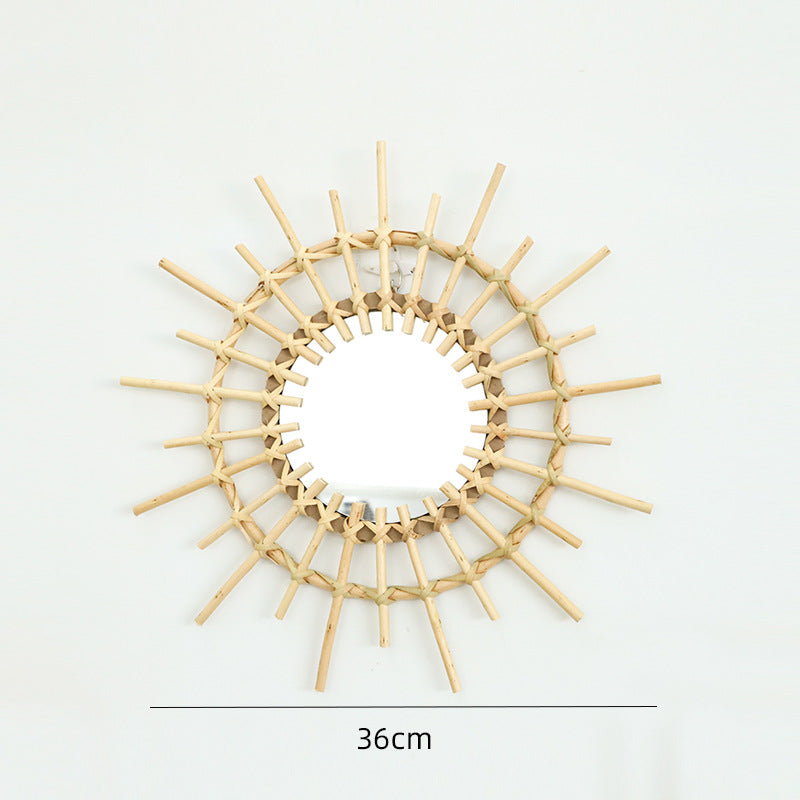 Round Wall Mirror with Rattan Design Kalsten