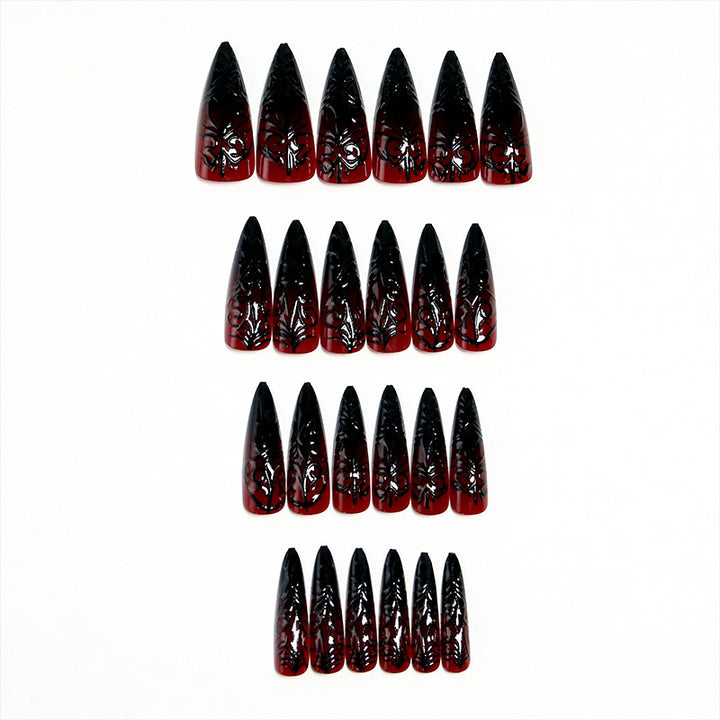 Artificial Nail Set with Elegant Floral Design Kalsten