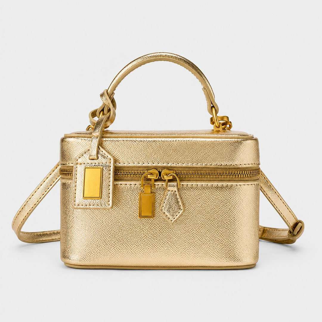 Quilted Leather Handheld Satchel
