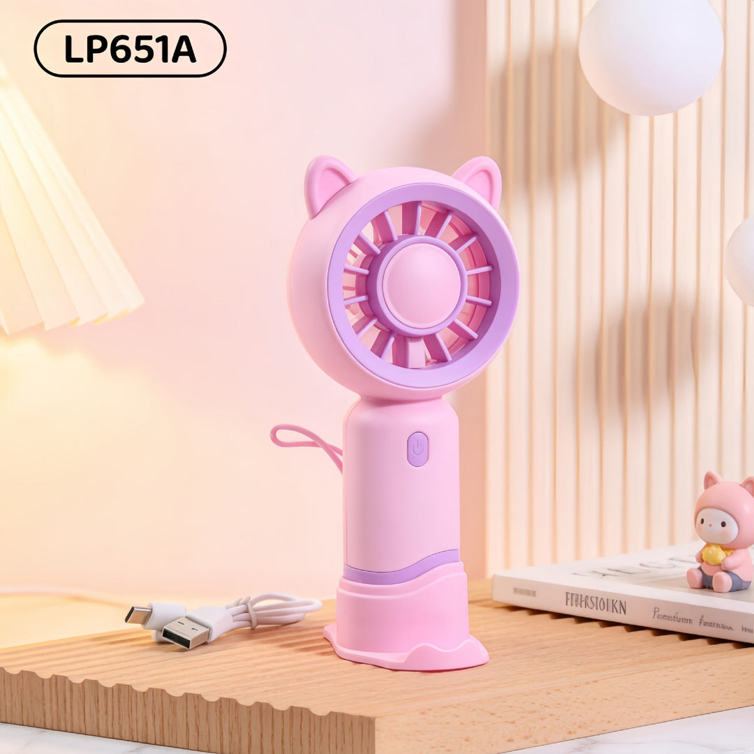 Ladies Portable Mini Handheld Fan with Cat Ears Kalsten
