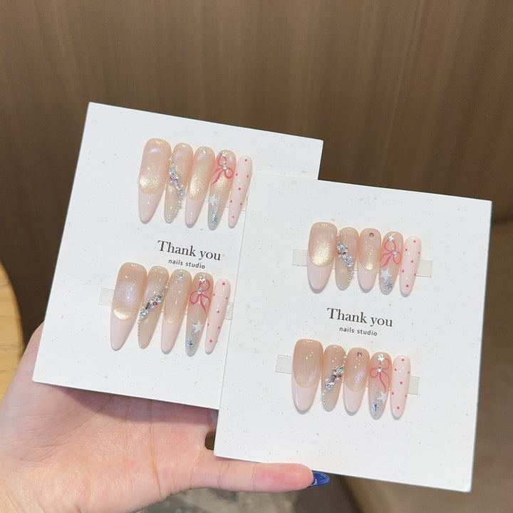 Creative Art Nail Tips with Glitter Accents Kalsten