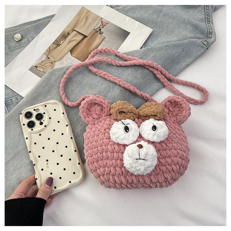 Lion-Themed Plush Crossbody Bag