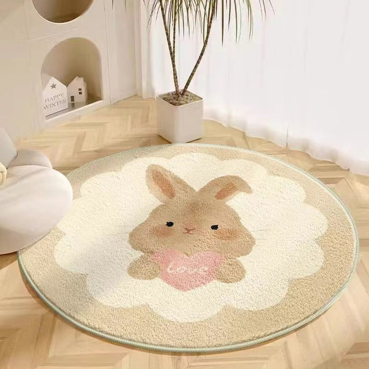 Plush Animal-Themed Round Area Rug