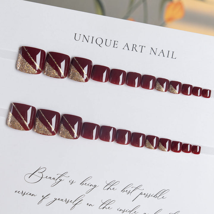 Elegant Glittering Pedicure Nail Art