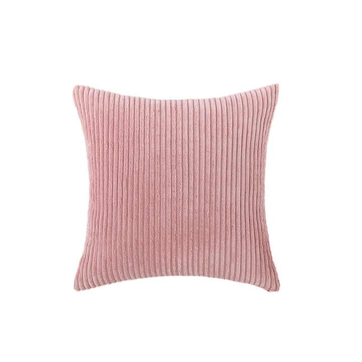 Corduroy Ribbed Square Accent Pillow Cover with Deep-Channel Texture and Concealed Zipper