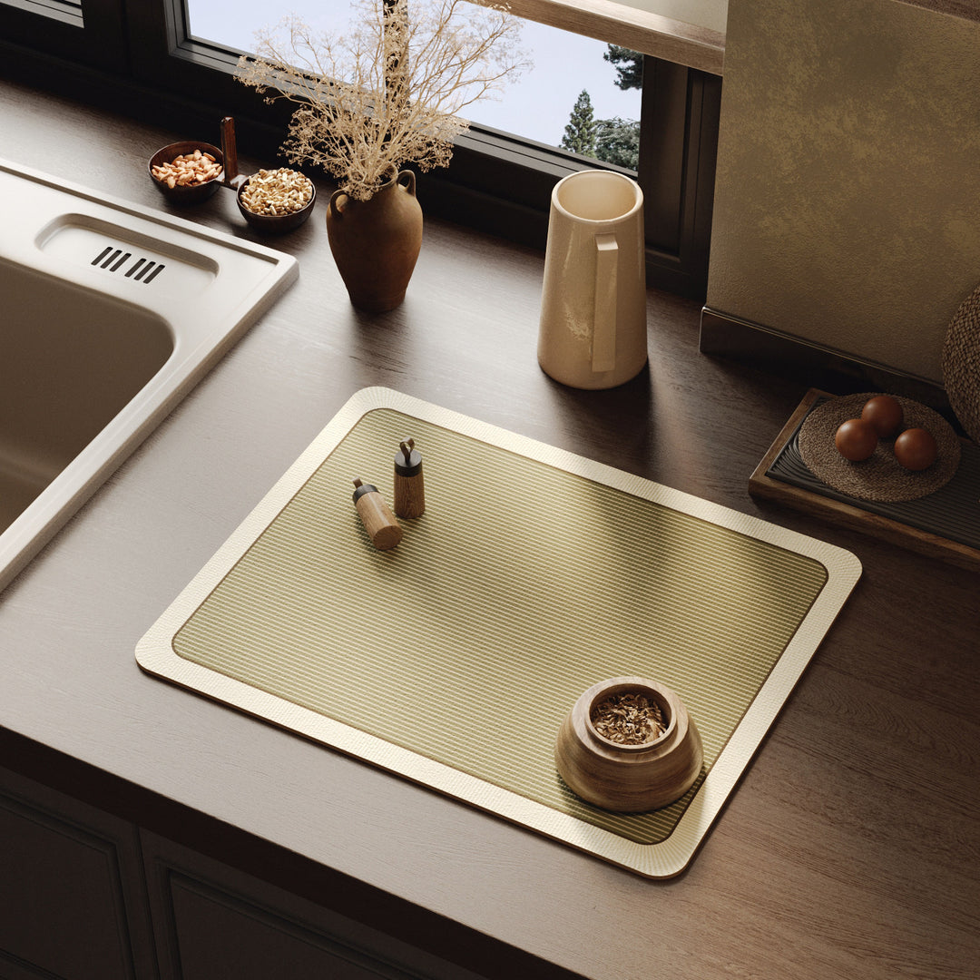 Elegant Textured Kitchen Counter Mat Kalsten