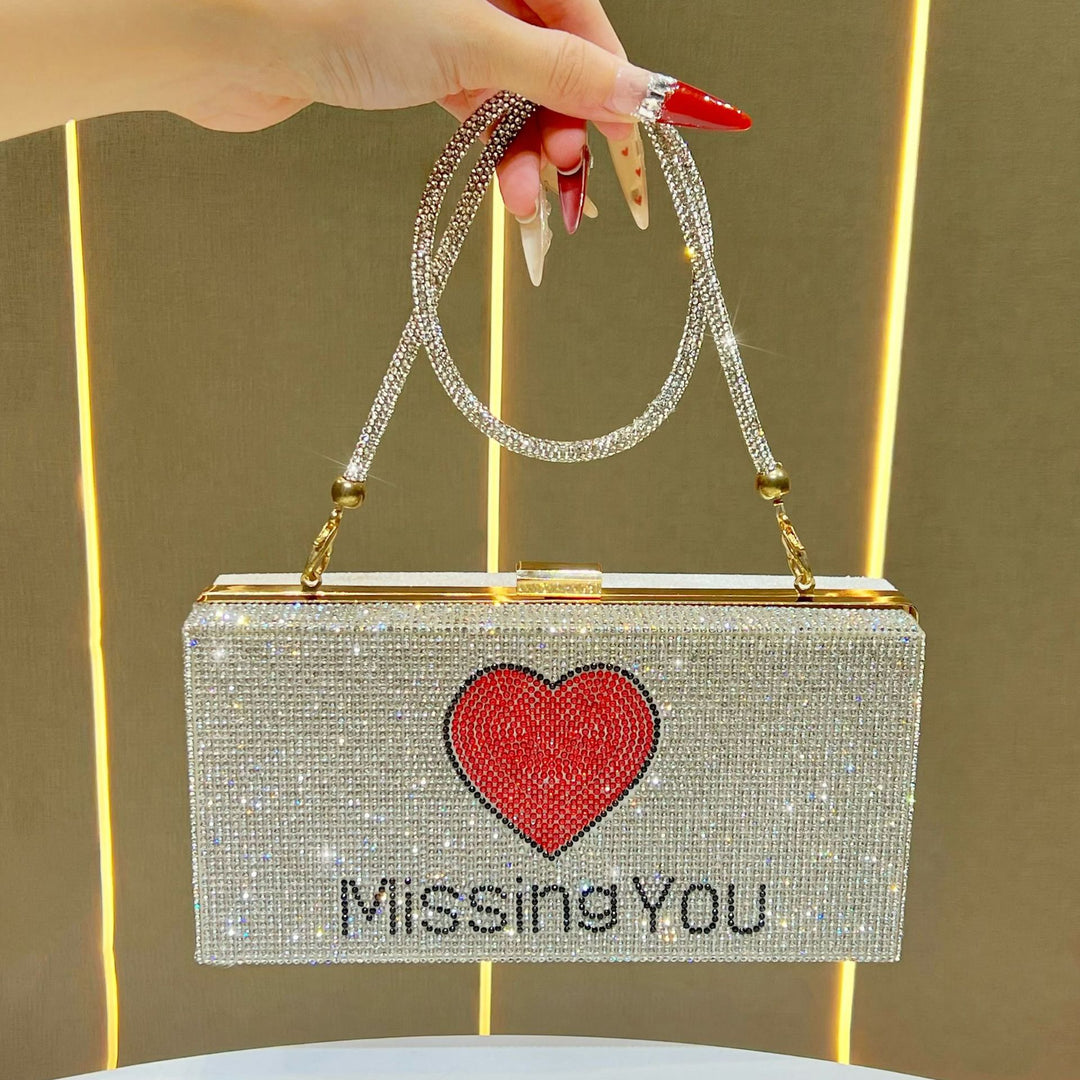 Rhinestone-Embellished Clutch Purse