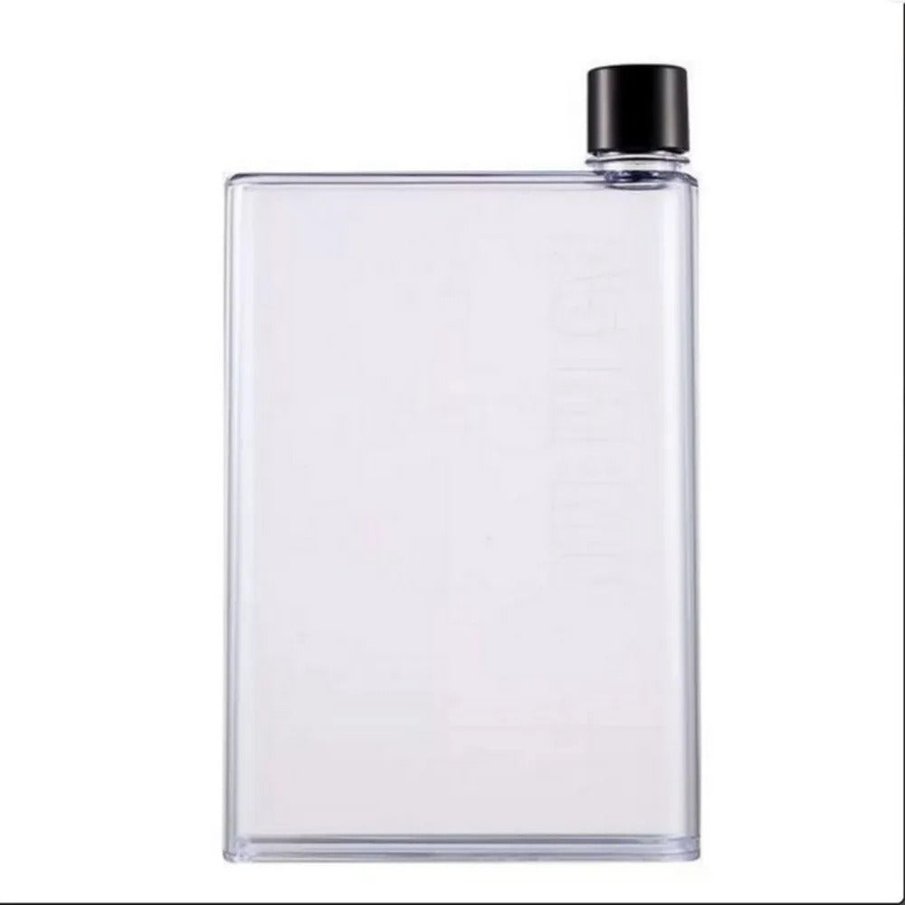 Slim Flat Reusable Water Flask With Leakproof Screw Cap Translucent Bpa-Free Pocket Bottle