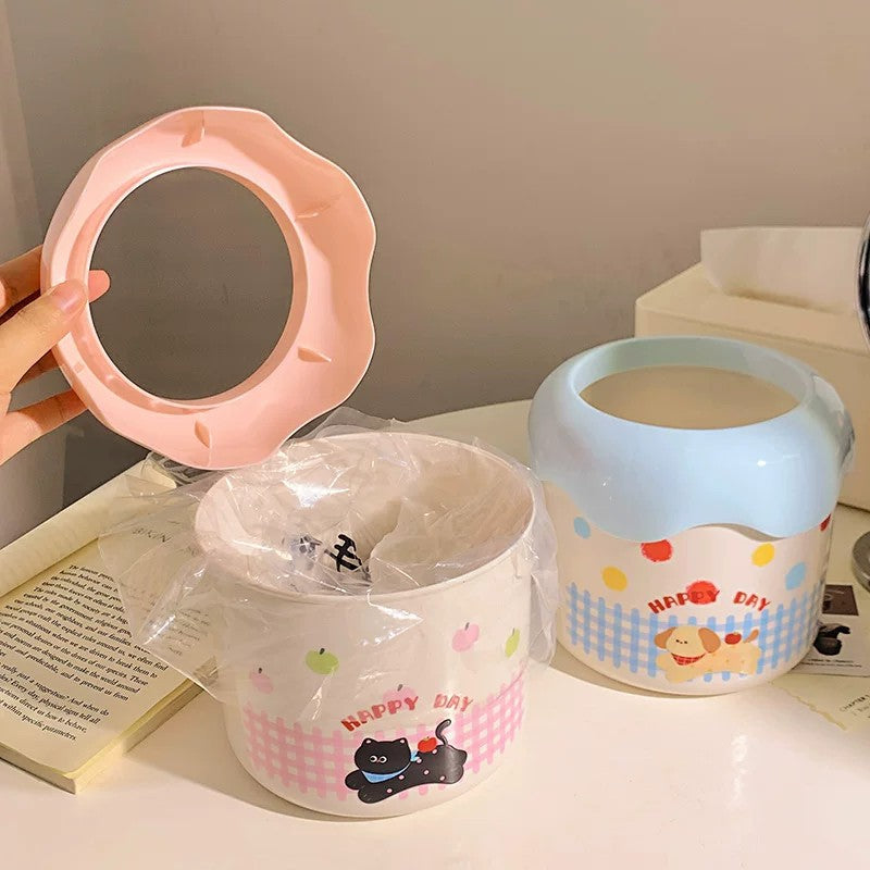 Decorative trash can with playful dog design Kalsten