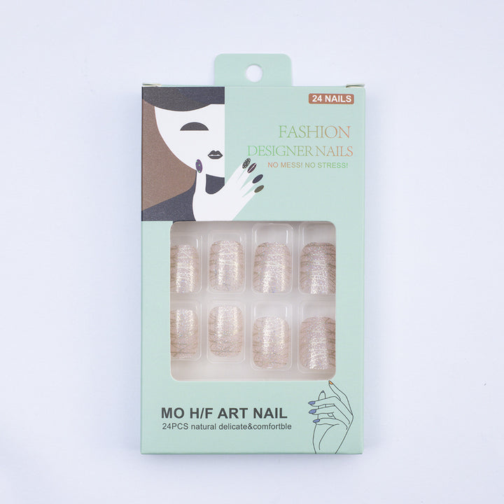 Artificial nails with elegant glitter design Kalsten