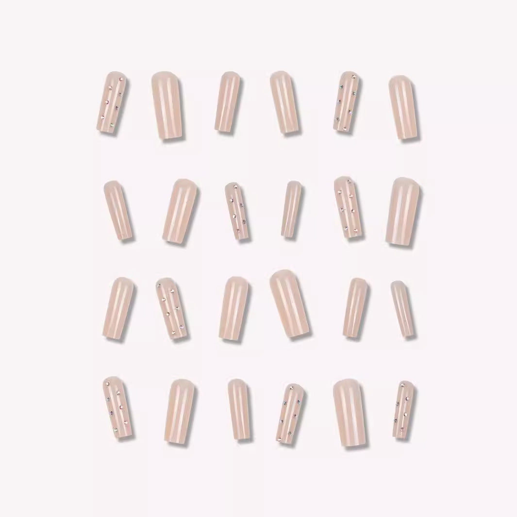 Decorative Long Press-On Nails with Rhinestone Accents Kalsten