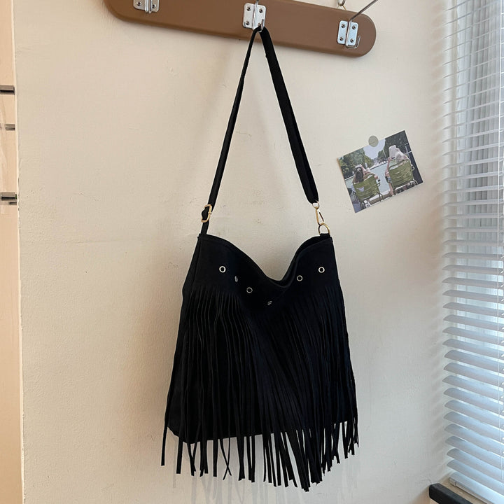 Suede Fringe Shoulder Bag Kalsten