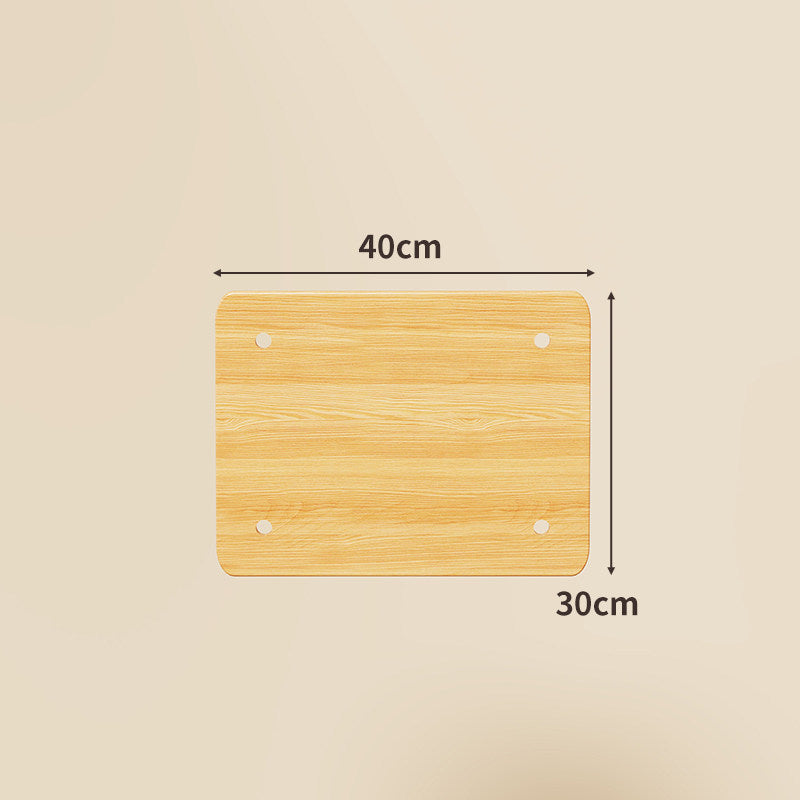 Compact Square Bamboo Shelf Panel with Rounded Corners and Pre-Drilled Mounting Holes
