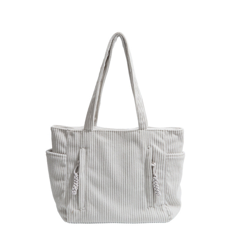 Corduroy Multi-Pocket Tote Bag Kalsten