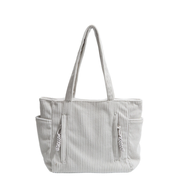 Corduroy Multi-Pocket Tote Bag Kalsten