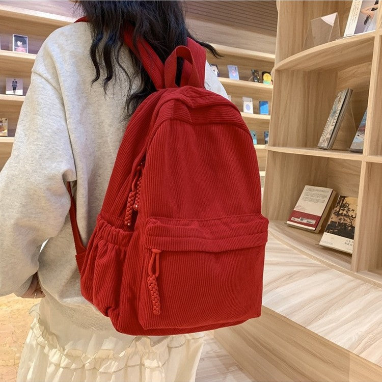 Cord Backpack with Versatile Compartments and Ergonomic Design Kalsten