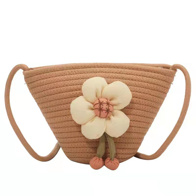 Handcrafted shoulder bag with flower applique Kalsten