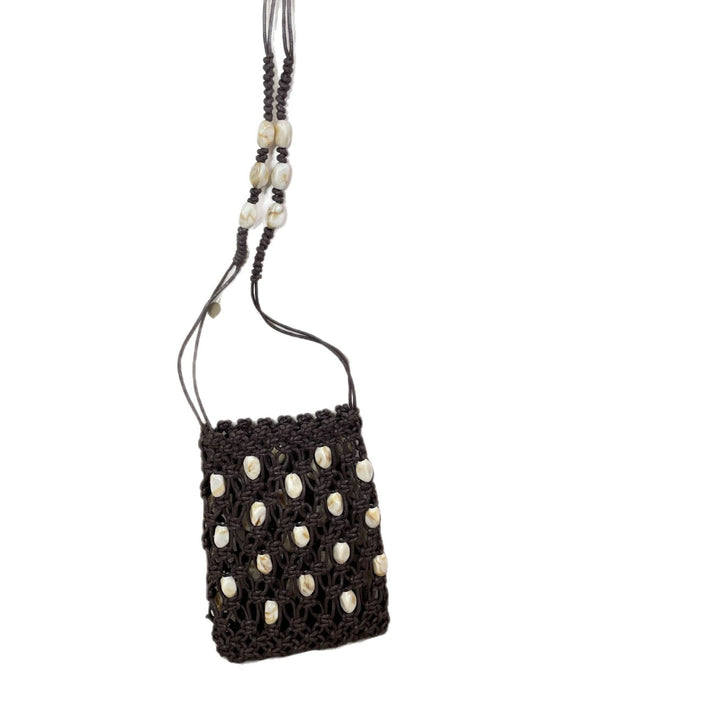 Hand-knotted shoulder bag with shells Kalsten