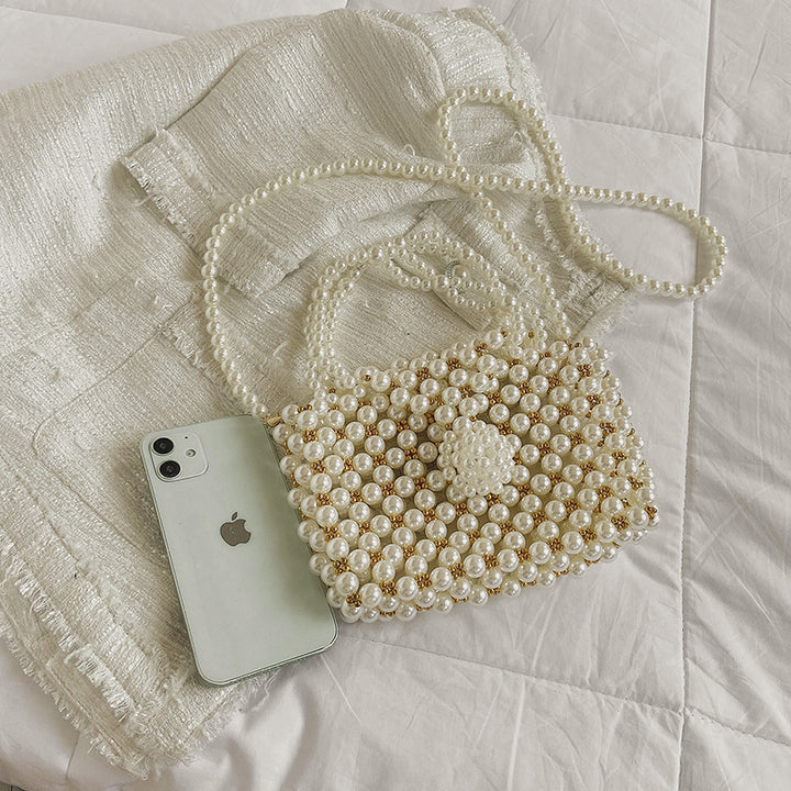 Pearl-Embellished Handbag