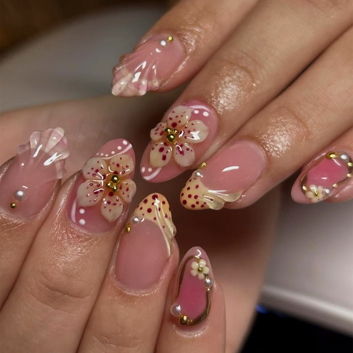 Artistic Floral Press-On Nail Art Kalsten 1790636680
