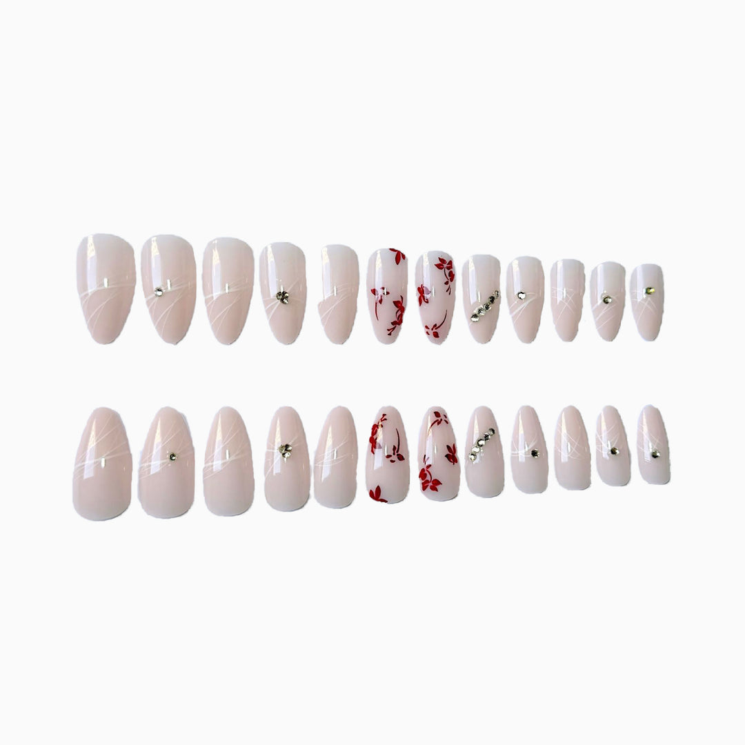 Elegant Floral Acrylic Nail Art Design