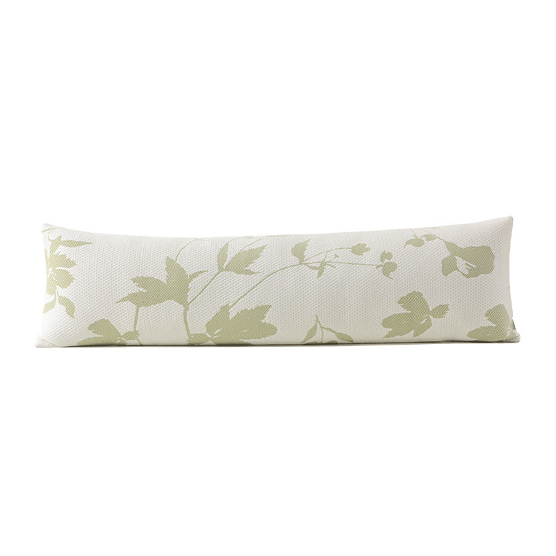 Extra-long comfort lumbar pillow with breathable jacquard cover