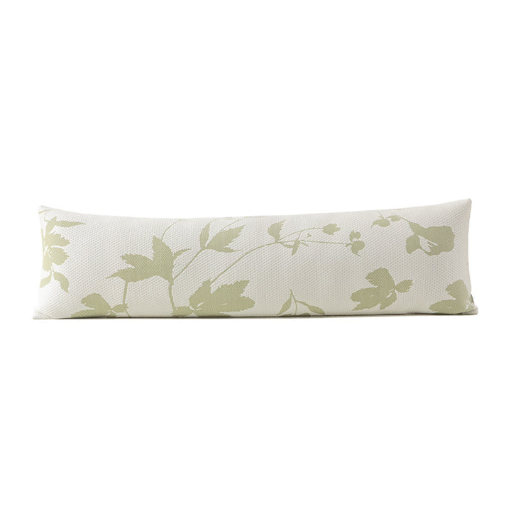 Extra-long comfort lumbar pillow with breathable jacquard cover