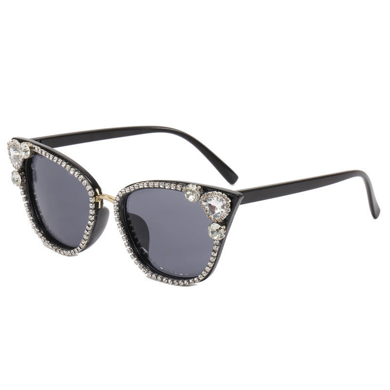 Women's Cat Eye Sunglasses with Sparkling Crystal Decorations Kalsten