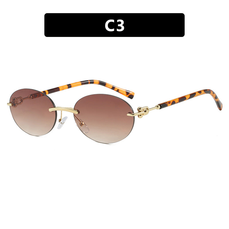 Women oval sunglasses with luxurious metal frame and mirrored lenses Kalsten