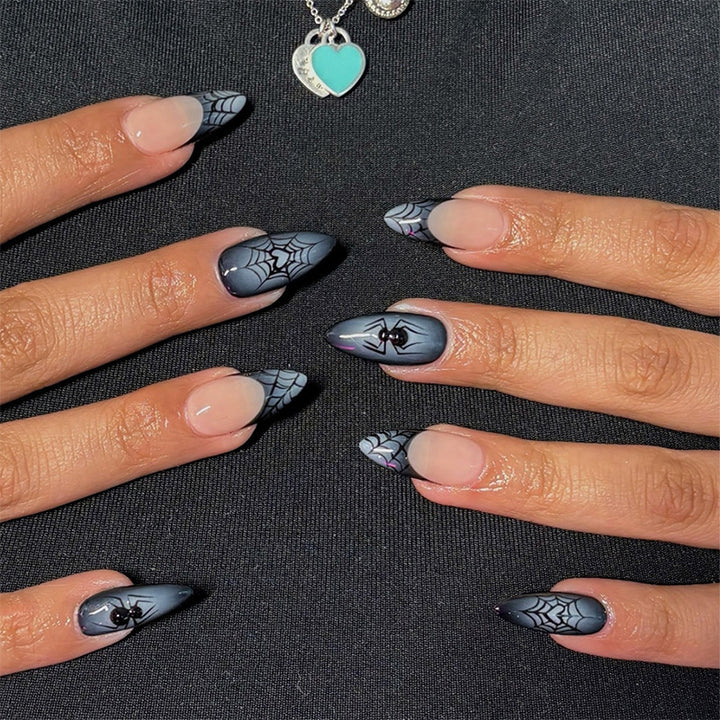Acrylic Nail Set with Stylish Spider Design Kalsten