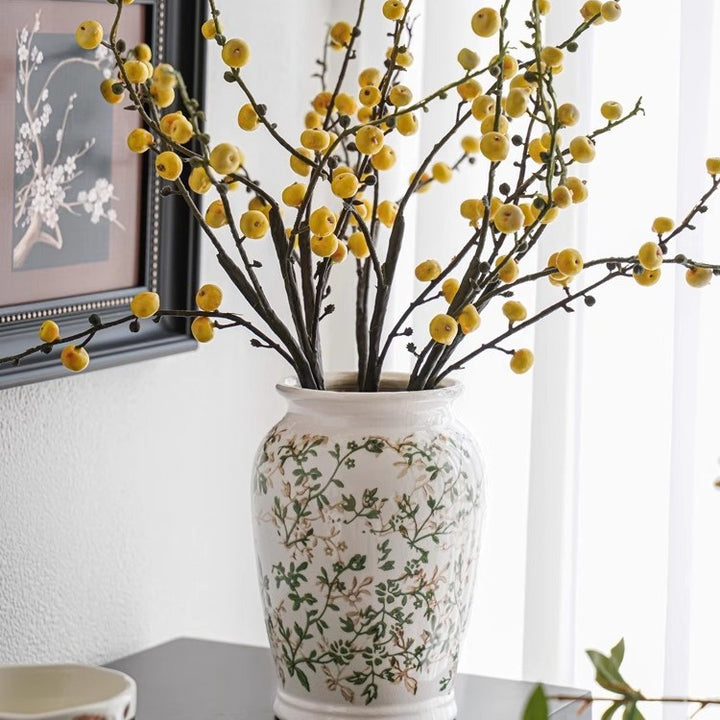Handcrafted ceramic vase with floral motifs Kalsten