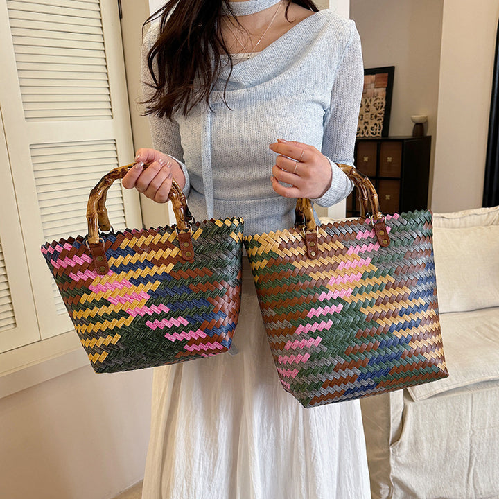 Woven Leather Tote Bag