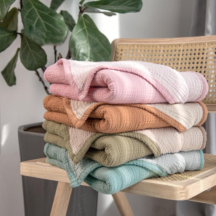Ultra-Soft Reversible Muslin Throw Blanket kalsten