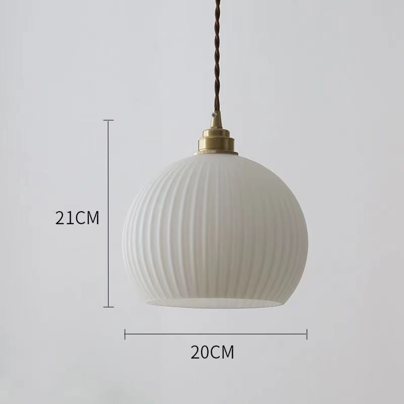 Elegant Ribbed Glass Pendant Light
