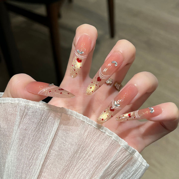 Artistic Nail Design with Decorative Elements Kalsten