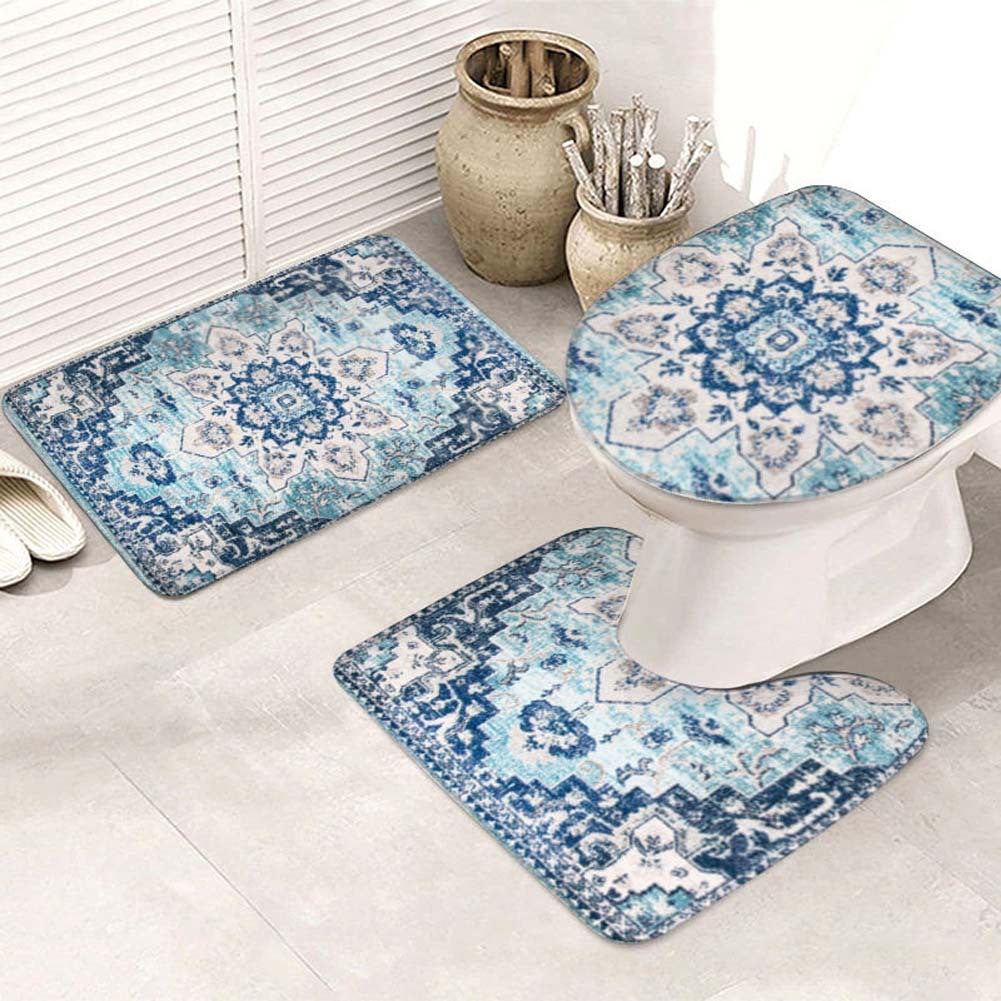 Vintage-Inspired Bath Mat Set