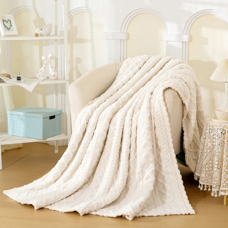 Textured Plush Throw Blanket