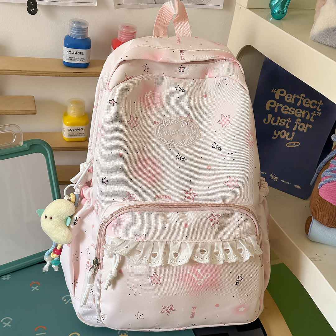 Charming Star-Embellished Casual Backpack Kalsten 1791205440