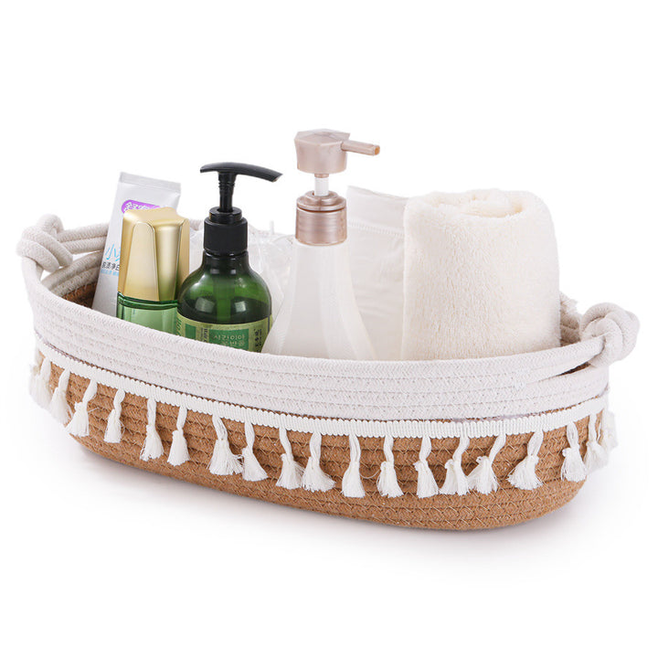 Women Decorative Storage Basket with Fringe Decoration Kalsten