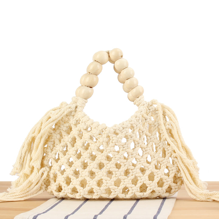 Macrame Handbag with Wooden Handles Kalsten