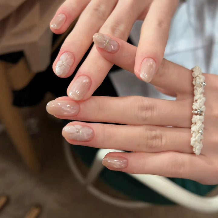 Artistic Floral Press-On Nail Enhancements