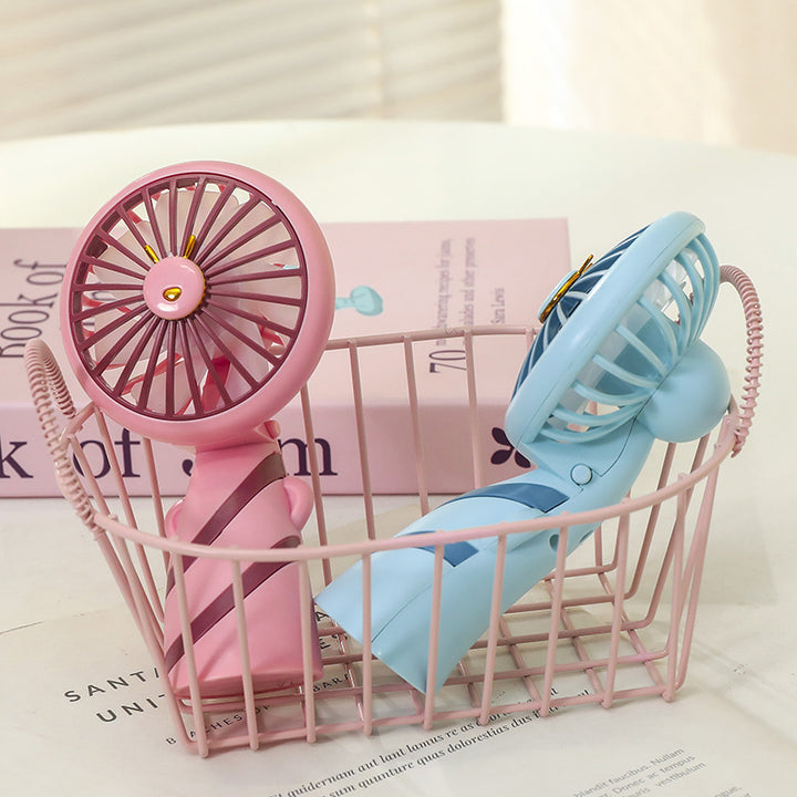 Women's Portable Handheld Fan with Ergonomic Grip and Cute Animal Design Kalsten
