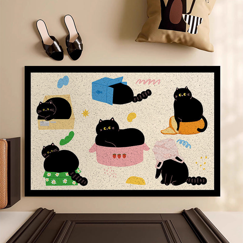 Playful Cat-Themed Decorative Mat Kalsten