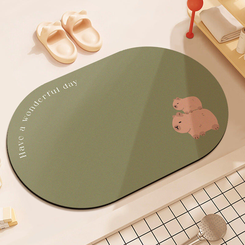 Cartoon Animal-Themed Bath Mat