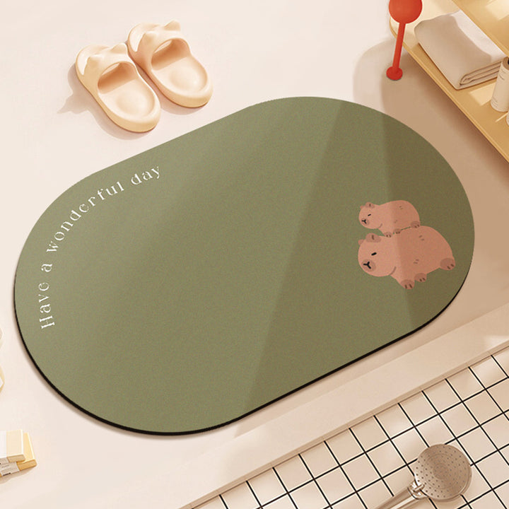 Cartoon Animal-Themed Bath Mat