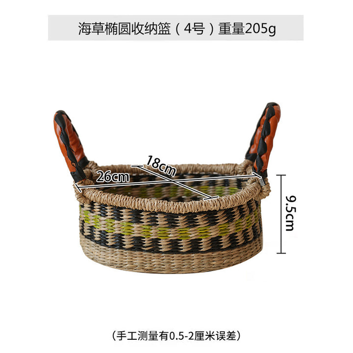 Women handwoven basket with colorful accents Kalsten