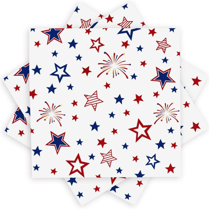Unisex nan festive star patterned disposable party napkin with fireworks motif Kalsten