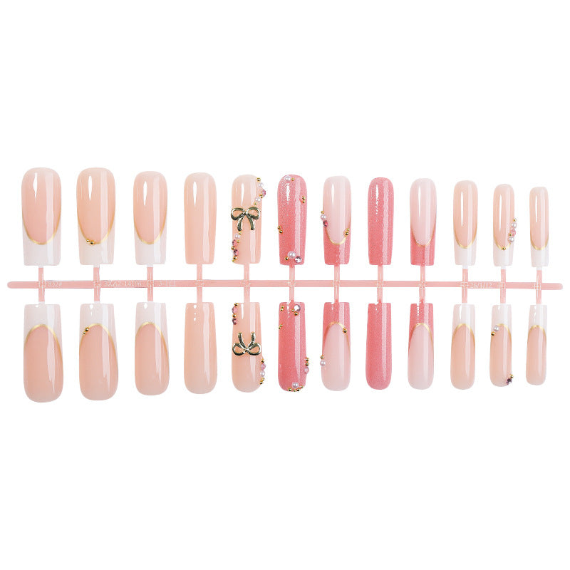 Decorative Press-On Nail Set with Glamorous Accents kalsten