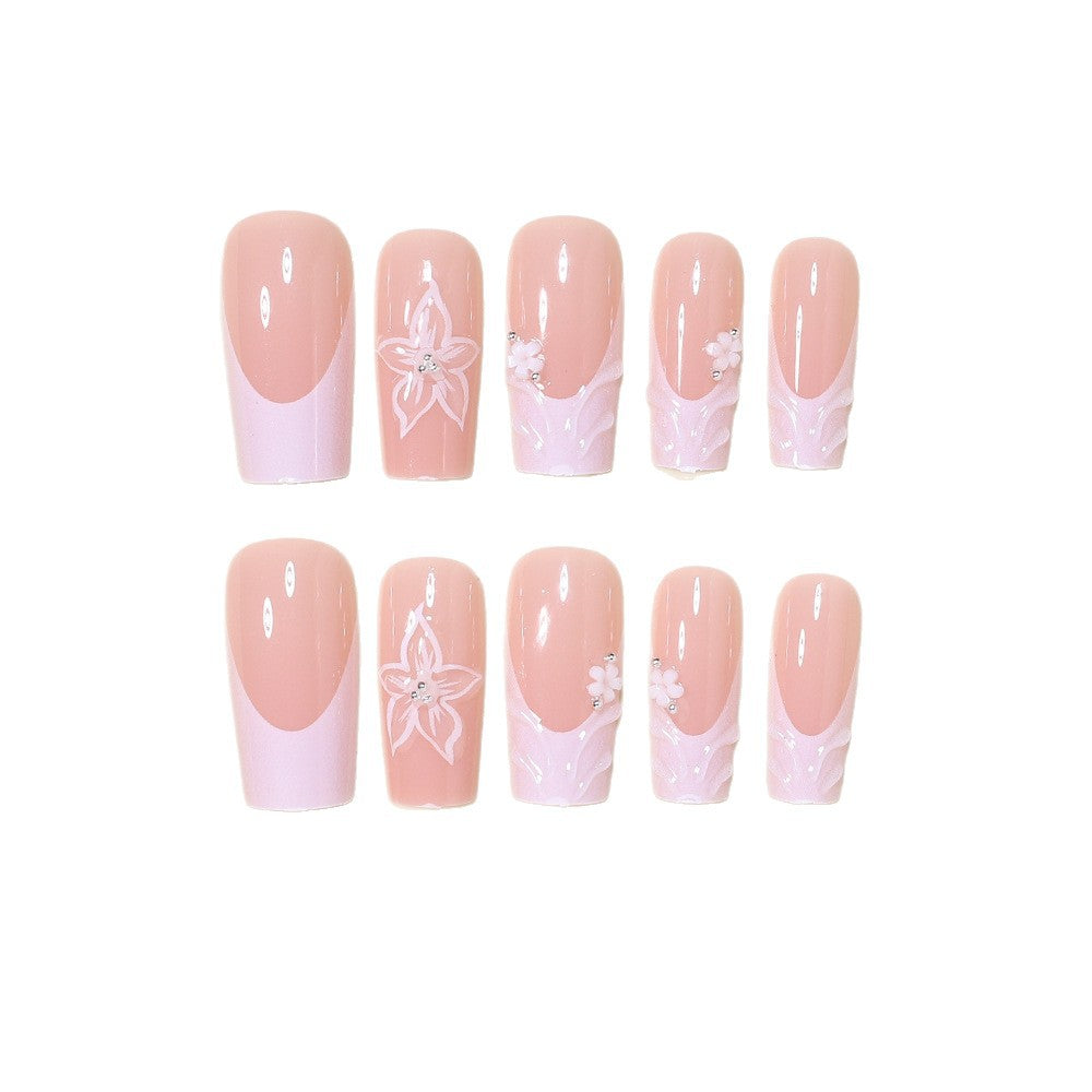 Elegant Floral Press-On Nail Art Kalsten