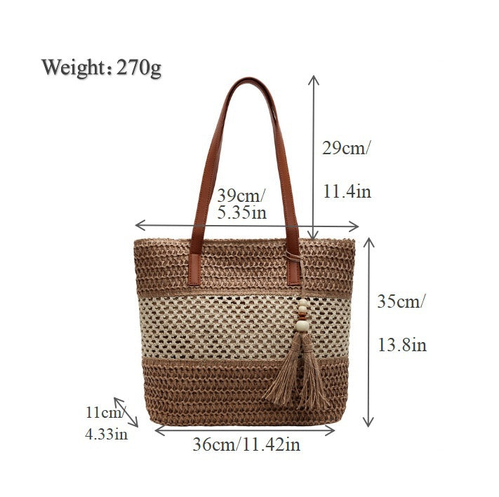 Beach bag with decorative tassel pendant Kalsten